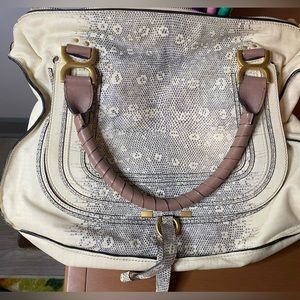 Chloe calfskin lizard embossed large Marcie satchel